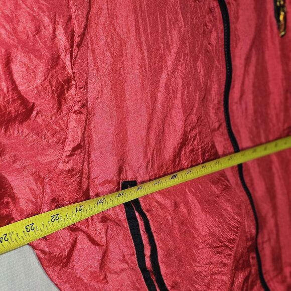 Active Stuff Vintage 80s Red Windbreaker Jacket Lrg Cinched Waist Coat of Arms - Picture 7 of 11